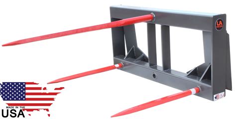 skid steer bail spear|skid steer hay spear attachment.